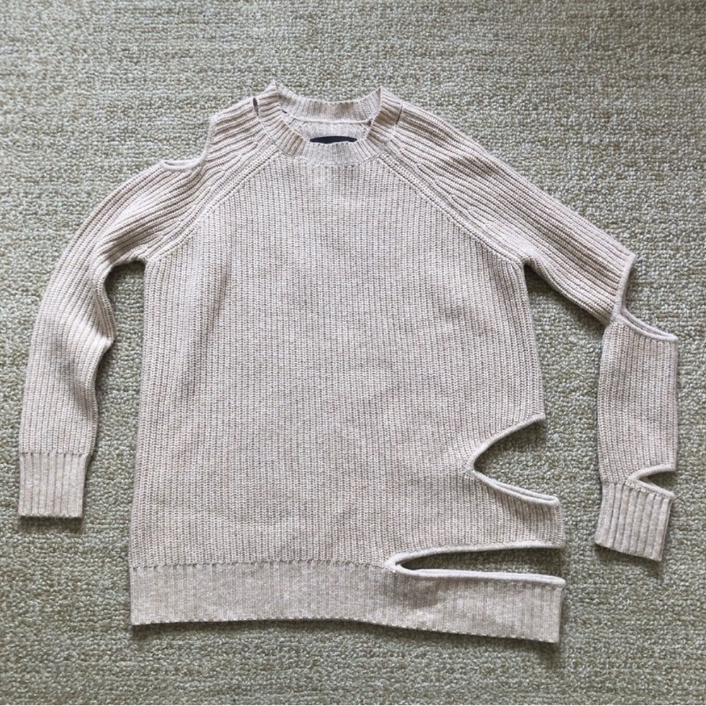 Zoe Jordan Cut Out Ribbed Sweater